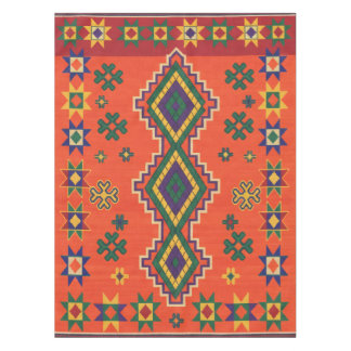 Moroccan Harmony in Orange Tablecloth