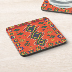Moroccan Harmony in Orange Throw Pillow Coaster