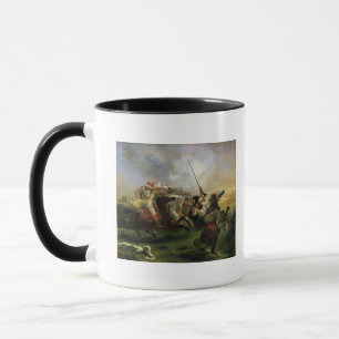 Moroccan horsemen in military action, 1832 mug
