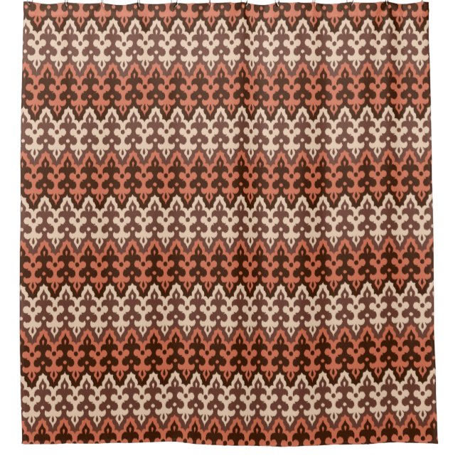 Moroccan Ikat Damask, Brown, Taupe & Rust (Front)