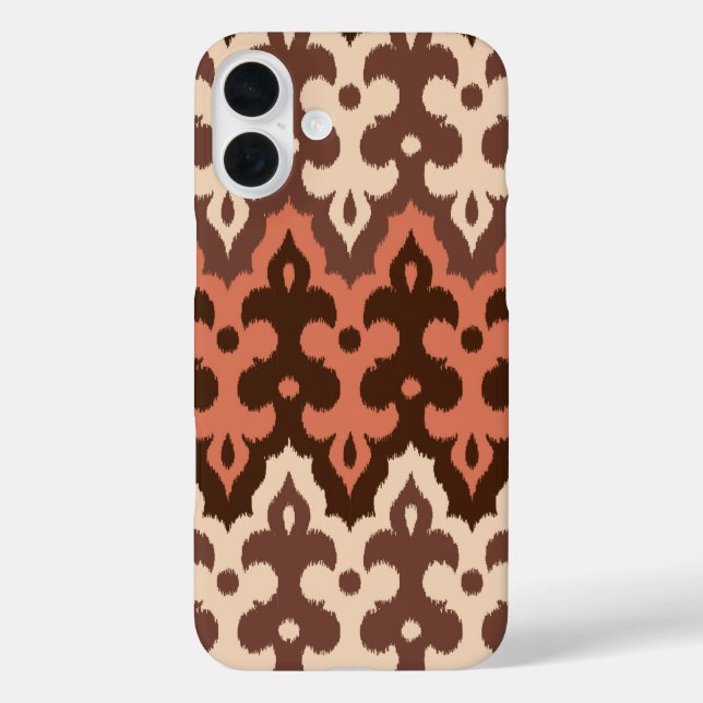 Moroccan Ikat Damask, Brown, Taupe & Rust Case-Mate iPhone Case (Back)