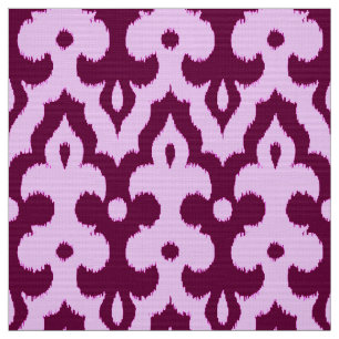 Moroccan Ikat Damask Pattern, Plum and Orchid Fabric