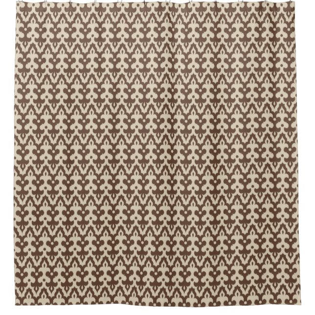 Moroccan Ikat Damask Pattern, Taupe and Beige (Front)
