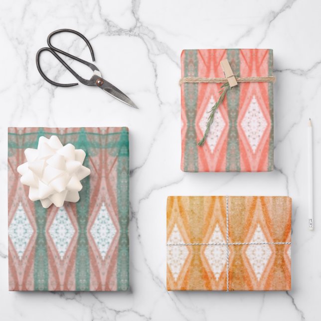 Moroccan-inspired Wrapping Paper Flat Sheet Set  (Front)