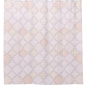 Moroccan Large Quatrefoil Pastel Pink and Peach