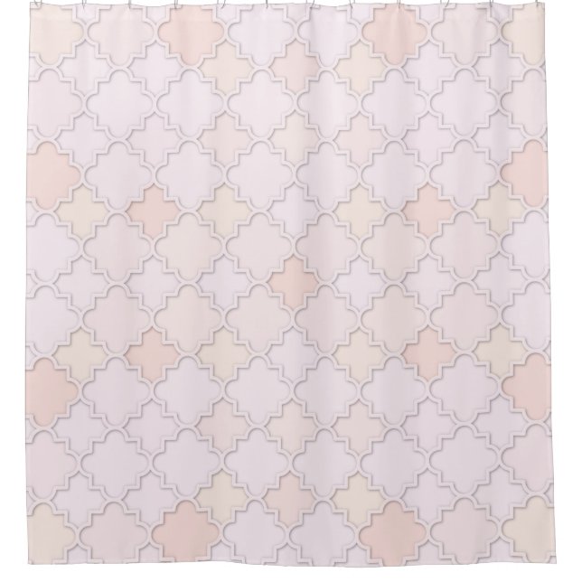 Moroccan Large Quatrefoil Pastel Pink and Peach (Front)