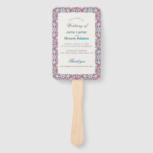 Moroccan Lattice Geometric Mandala Wedding Hand Fan