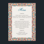 Moroccan Lattice Geometric Mandala Wedding Menu<br><div class="desc">Beautiful Invitation to celebrate Special occasions and festivals comes with digital and E-invitation as per your request. We would love to replicate our designs to make multiple products like rsvp cards, labels envelopes, and more. Customization is available for ready to print on request at info@shamaurcreatif@gmail.com. Look Forward to hearing from...</div>