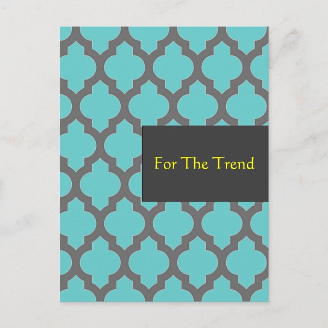 Moroccan Lattice - Postcard Turquoise (Front)