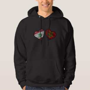 Moroccan Lebanese Heart And National Flags Hoodie