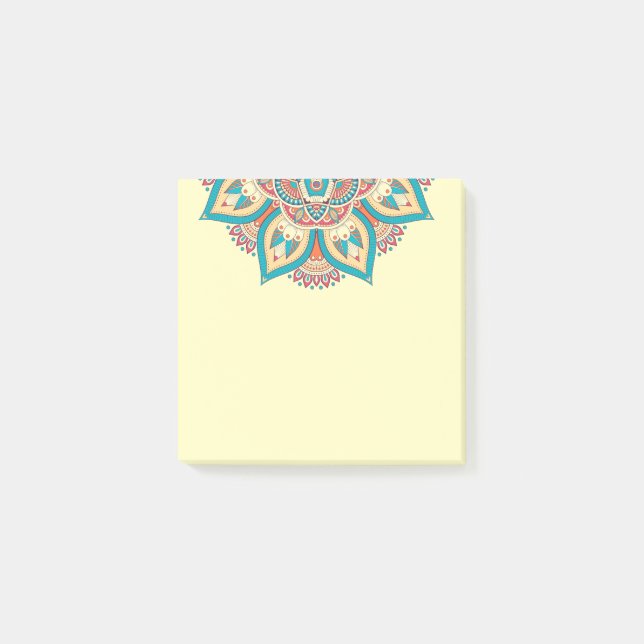 Moroccan mandala colorful ethnic pattern post-it notes (Front)