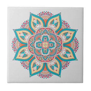 Moroccan mandala colorful ethnic pattern tile
