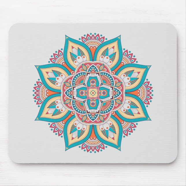 Moroccan mandala colourful ethnic mouse pad (Front)