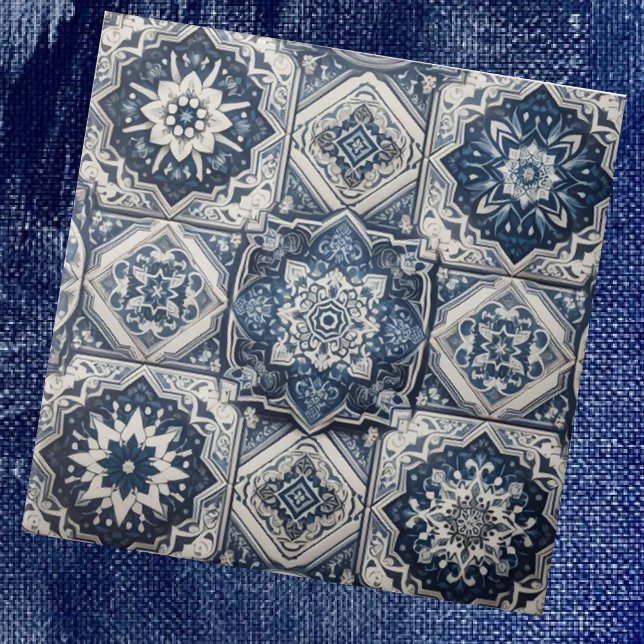 Moroccan Mediterranean Blue & White Tile Pattern (Creator Uploaded)