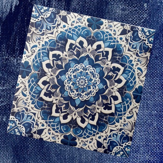 Moroccan Mediterranean Blue & White Tile Pattern (Creator Uploaded)