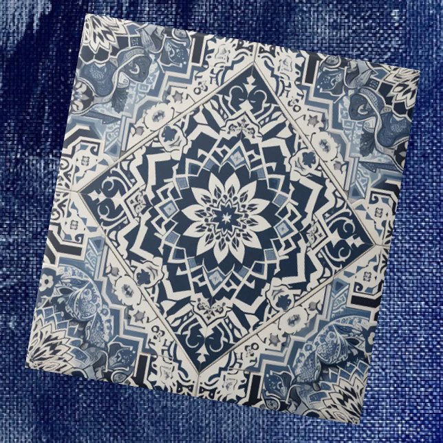 Moroccan Mediterranean Blue & White Tile Pattern (Creator Uploaded)