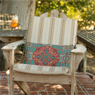 Moroccan Mediterranean Boho Tile Art Pattern Lumbar Pillow