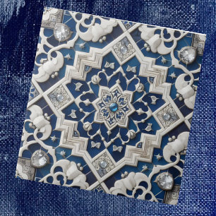 Moroccan Mediterranean Faux Diamond Tile Pattern