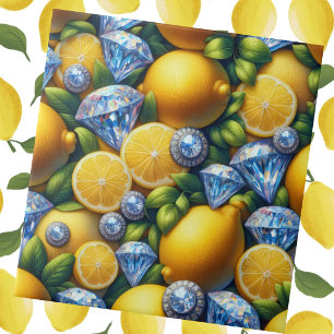 Moroccan Mediterranean Lemons and Diamonds Tile