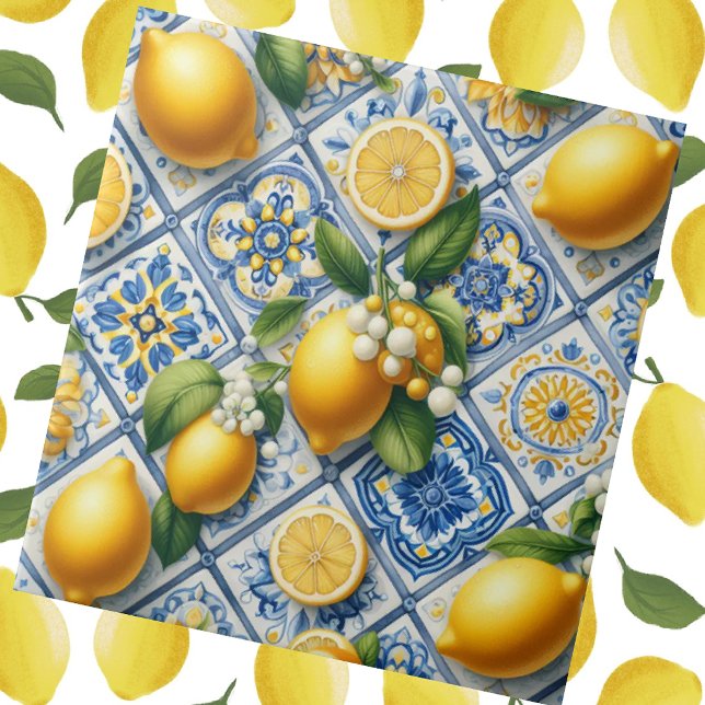 Moroccan Mediterranean Lemons  Tile (Creator Uploaded)
