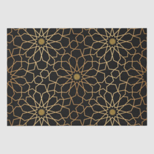 Moroccan Modern Gold Black Mediterranean Decoupage Tissue Paper