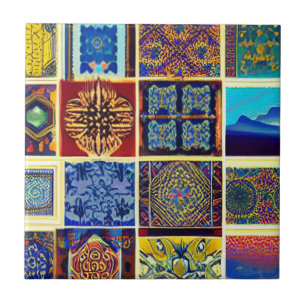 Moroccan mosaic abstract art multicolor tile