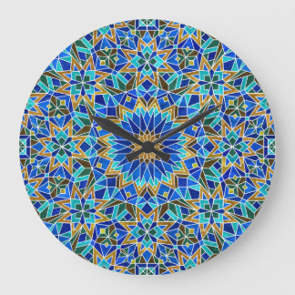 Moroccan Mosaic: Arabic Seamless Design Large Clock
