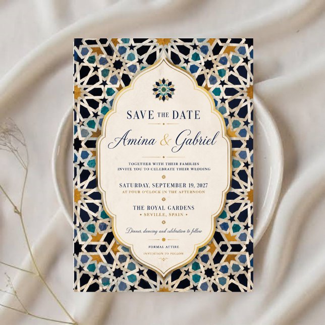  Moroccan Mosaic Elegant Mediterranean  Acrylic Invitations (Creator Uploaded)