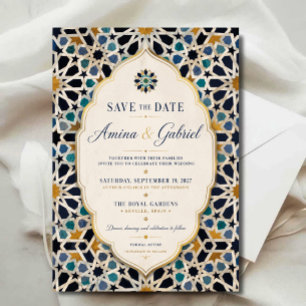  Moroccan Mosaic Elegant Mediterranean  Save The Date