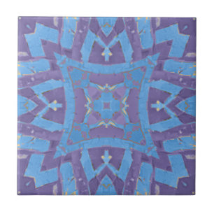 Moroccan mosaic geometric pattern blue purple plum tile