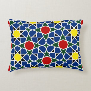 Moroccan Mosaic Geometric Pattern design tile Accent Pillow