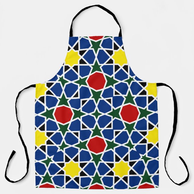  Moroccan Mosaic Geometric Pattern design tile Apron (Front)
