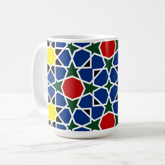  Moroccan Mosaic Geometric Pattern design tile Coffee Mug (Front Left)