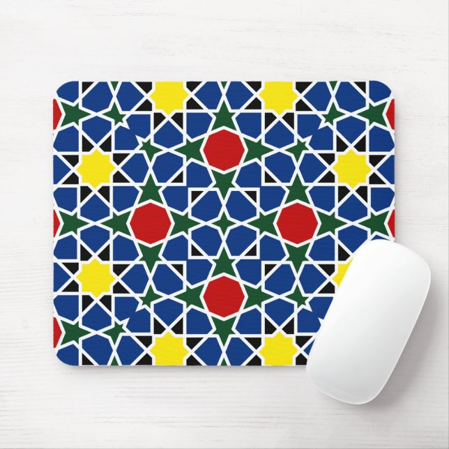  Moroccan Mosaic Geometric Pattern design tile Mouse Pad (With Mouse)