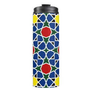  Moroccan Mosaic Geometric Pattern design tile Thermal Tumbler
