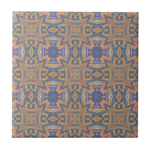 Moroccan mosaic geometric pattern purple orange tile
