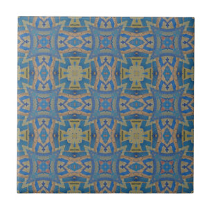 Moroccan mosaic geometric pattern turquiose green tile