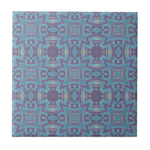 Moroccan mosaic geometric pattern turquoise purple tile