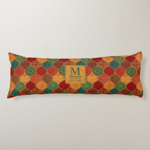 Moroccan Mosaic Geometric Seamless Aztec Pattern Body Pillow