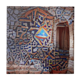 Moroccan mosaic pattern geometric art tile