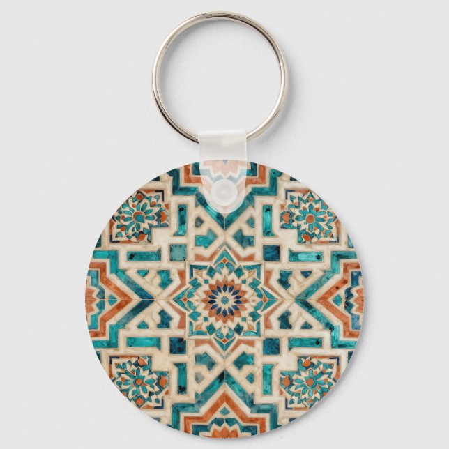 Moroccan Mosaic Pattern Keychain (Front)