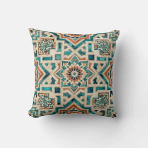 Moroccan Mosaic Pattern Throw Pillow