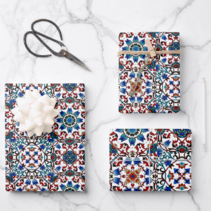 Moroccan,mosaic,Turkish, Wrapping Paper Sheet