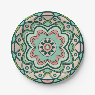 Moroccan mosaics paper plate