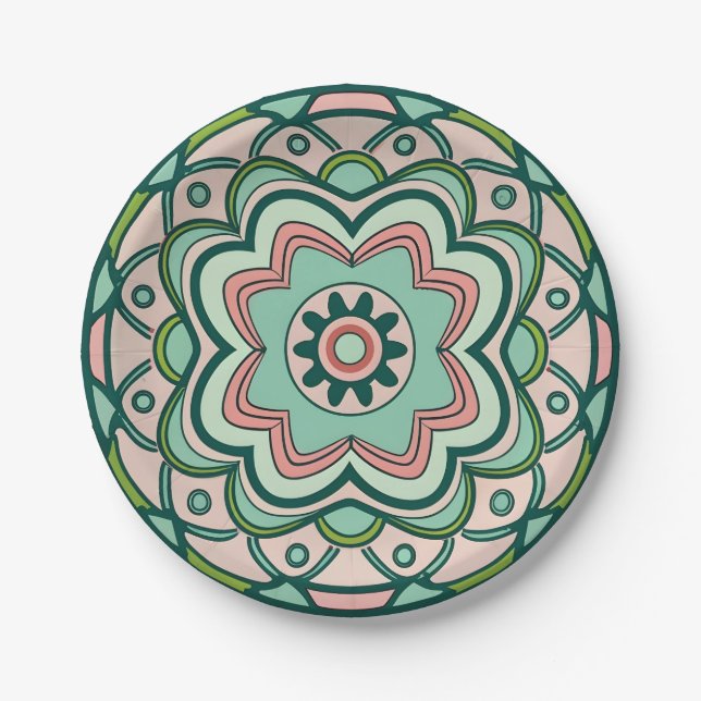 Moroccan mosaics paper plate (Front)