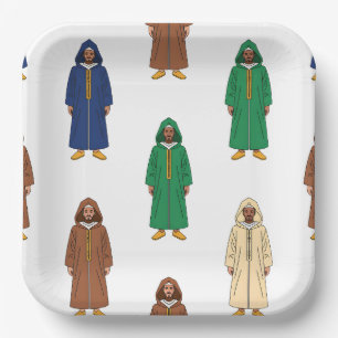 Moroccan Motif Djellaba Paper Plate