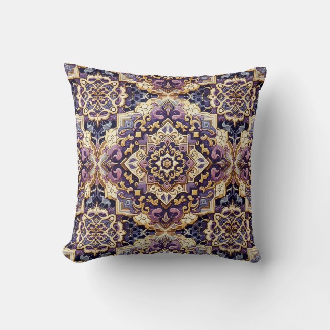 Moroccan Nights in Festive Pattern Throw Pillow (Front)