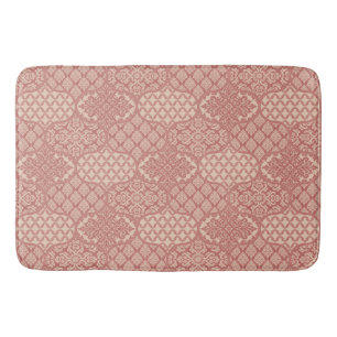 Moroccan Onion Pattern in Terra-Cotta and Linen Bath Mat