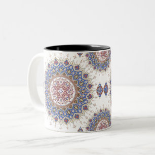 Moroccan Ornamental Geometric Pattern Two-Tone Coffee Mug
