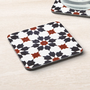 Moroccan Ornamental Seamless Triangle Damask Coaster